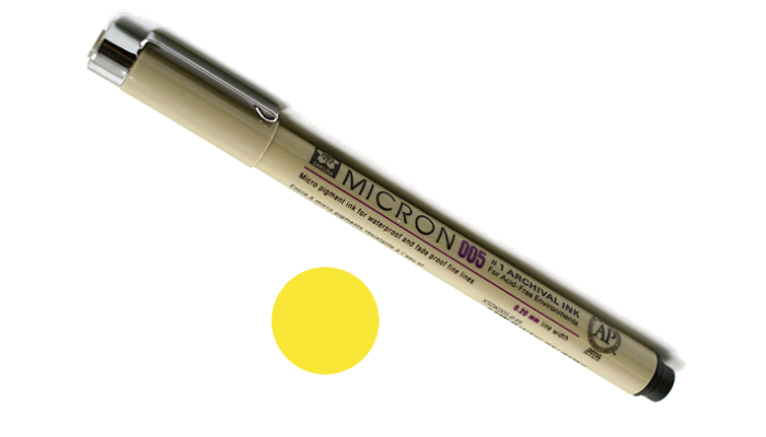 Bible Study Tools - Individual Micron Writing Pen - Yellow